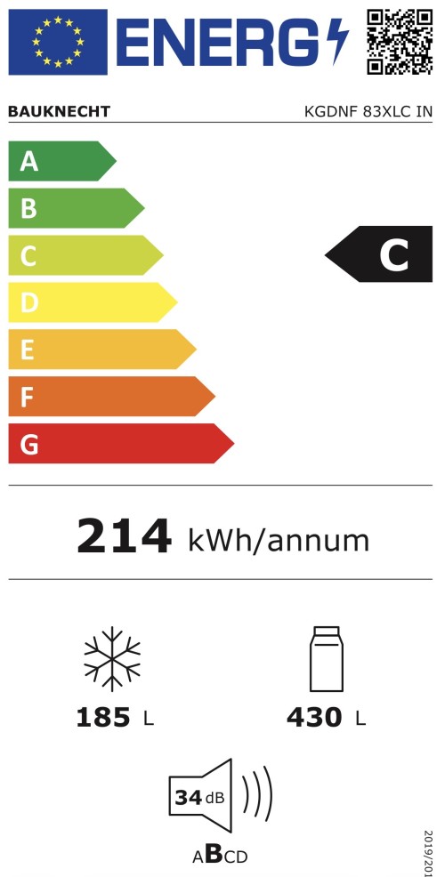 Bauknecht 615L KGDNF 83XLC IN – Combină frigorifică Clasa C, Total NoFrost, Inverter, Wi-Fi, inox, import Germania 🇩🇪