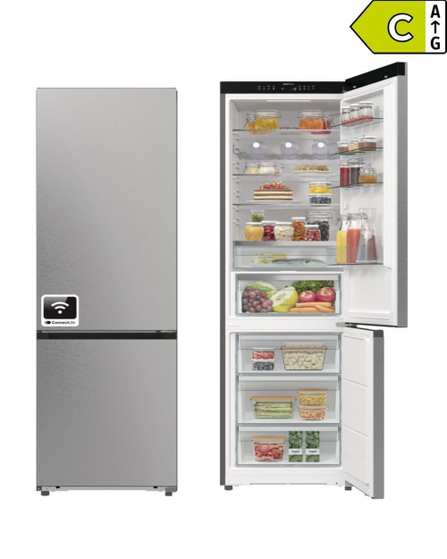 Hisense 413 L NRB620C6X4WFE – Combină frigorifică Clasa C, Total NoFrost, Inverter, Wi-Fi ConnectLife, Convert ZeroZone, import Germania 🇩🇪