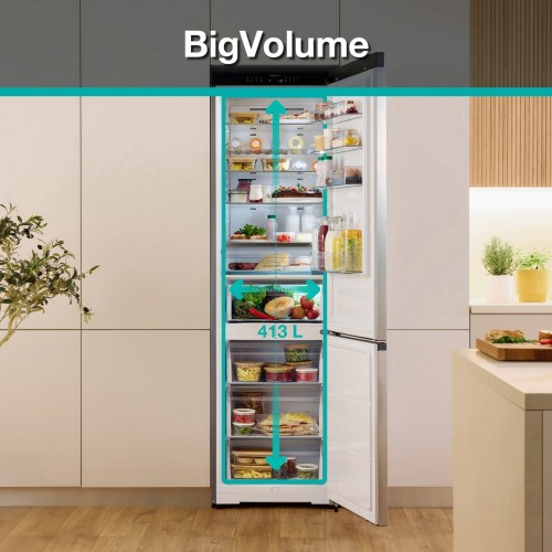 Hisense 413 L NRB620C6X4WFE – Combină frigorifică Clasa C, Total NoFrost, Inverter, Wi-Fi ConnectLife, Convert ZeroZone, import Germania 🇩🇪