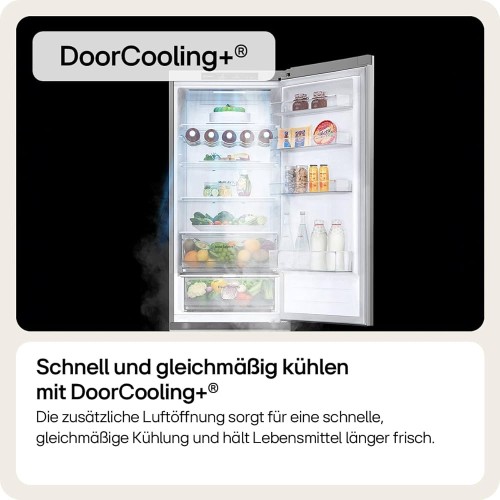 LG 387 L GBV7280CMB – Combină frigorifică Clasa C, Total No Frost, DoorCooling+, LINEARCooling, Smart Inverter, import Germania 🇩🇪