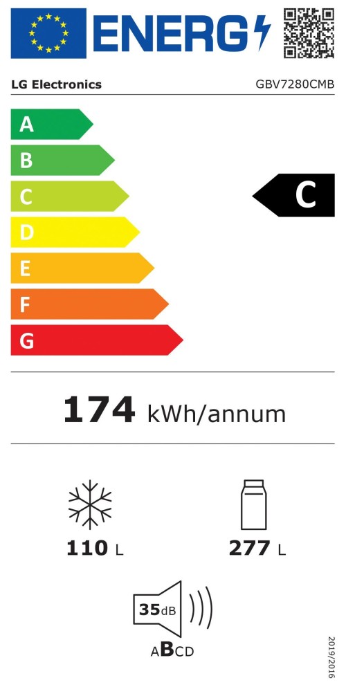 LG 387 L GBV7280CMB – Combină frigorifică Clasa C, Total No Frost, DoorCooling+, LINEARCooling, Smart Inverter, import Germania 🇩🇪