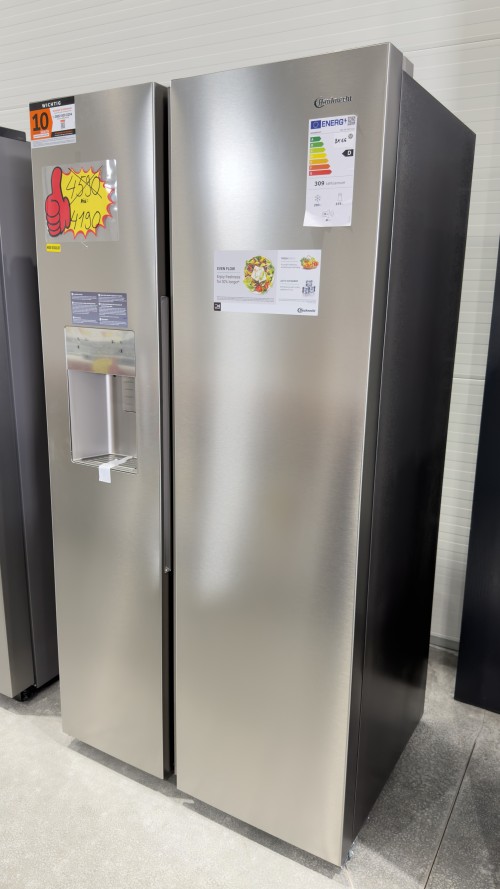 Bauknecht 578L, SBS IW D90 Pearl – Combina frigorifica Side by Side Clasa D, Total No Frost, dozator apă & IceMaker, import Germania 🇩🇪