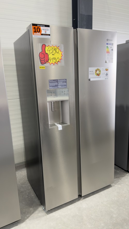 Bauknecht 578L, SBS IW D90 Pearl – Combina frigorifica Side by Side Clasa D, Total No Frost, dozator apă & IceMaker, import Germania 🇩🇪
