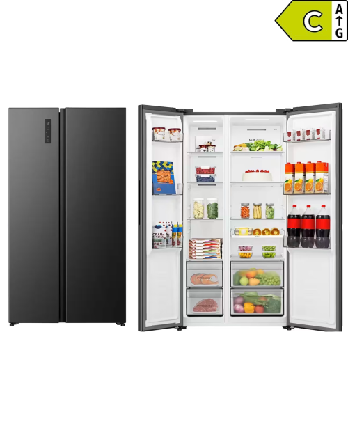 Hisense 544L, MS91558FC – Combină frigorifică Side by Side Clasa C, Total No Frost, Inverter, Super Cool, negru, import Germania 🇩🇪