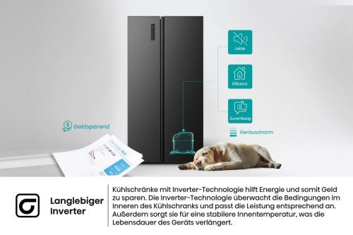 Hisense 544L, MS91558FC – Combină frigorifică Side by Side Clasa C, Total No Frost, Inverter, Super Cool, negru, import Germania 🇩🇪