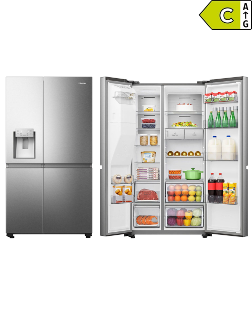 Hisense 632L, RS818N4TIC –Combină frigorifică  Side by Side Clasa C, dozator apă & gheață, Wi-Fi, Metal-Tech Cooling, Total No Frost, import Germania 🇩🇪