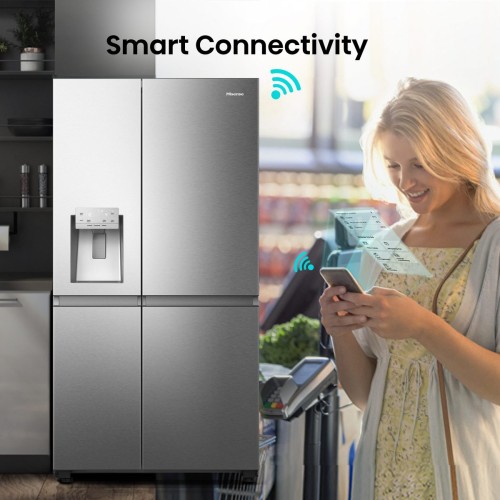 Hisense 632L, RS818N4TIC –Combină frigorifică  Side by Side Clasa C, dozator apă & gheață, Wi-Fi, Metal-Tech Cooling, Total No Frost, import Germania 🇩🇪