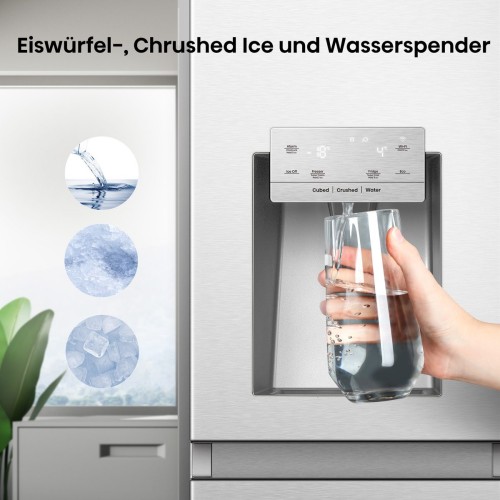 Hisense 632L, RS818N4TIC –Combină frigorifică  Side by Side Clasa C, dozator apă & gheață, Wi-Fi, Metal-Tech Cooling, Total No Frost, import Germania 🇩🇪