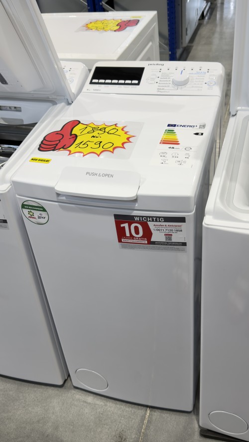 Privileg 6 kg, PWT Class B6S6 N – Mașină de spălat verticală 6 kg, 1200 rpm, Clasa B, Inverter, Turn&Go, import Germania 🇩🇪