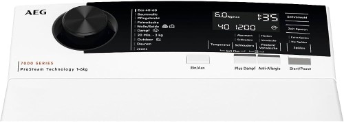 AEG LTR7A70260 – 7000 ProSteam®, mașină de spălat verticală 6 kg, 1200 rpm, Clasa B, abur, import Germania 🇩🇪