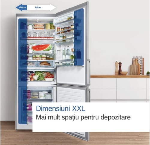 Bosch 419 L, Serie 6 KGE49AICA – Combină frigorifică XXL VitaFresh 0°C, LowFrost, Clasa C, Inox AntiAmprentă, import Germania 🇩🇪