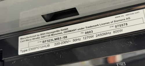 Siemens 20L iQ300 BF523LMB3 – Cuptor cu microunde încorporabil 20 L, cookControl7, humidClean Plus, Negru, import Germania 🇩🇪