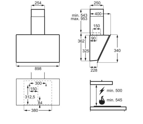 SET Electrolux KGV9539IK \+ LFV439K – Set plită gaz 90 cm, 5 arzătoare \+ hotă 90 cm, Hob²Hood®