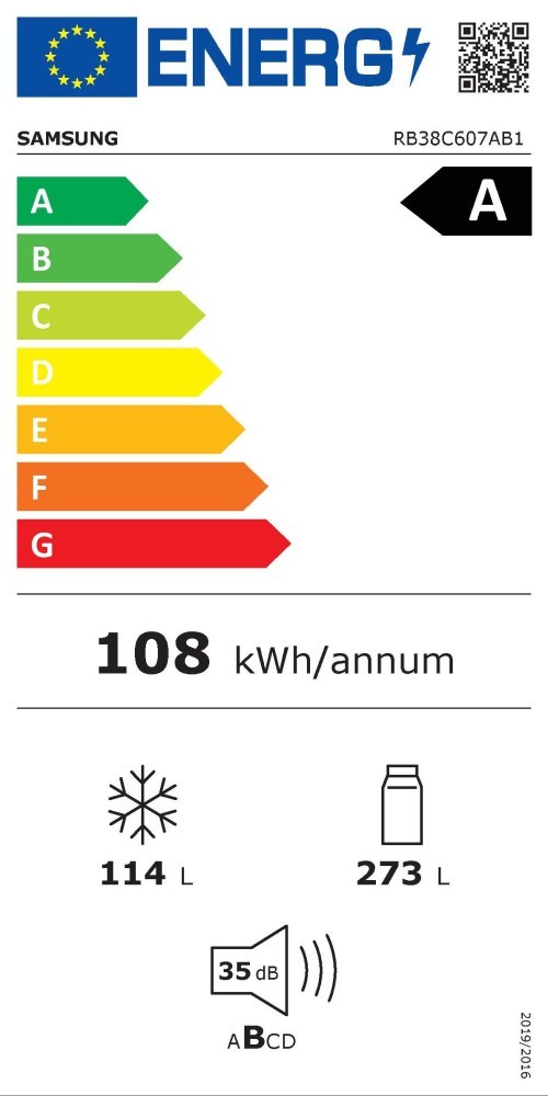 Samsung 387 L, RB38C607AB1 – Combină frigorifică Clasa A, No Frost, Twin Cooling, Wi-Fi, SmartThings AI Energy, Import Germania 🇩🇪