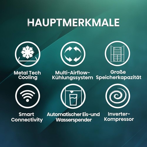 Hisense 632 L, RS818N4TFC – Combină frigorifică Side-by-Side Total No Frost, Wi-Fi, dozator apă & gheață, clasa C – import Germania 🇩🇪