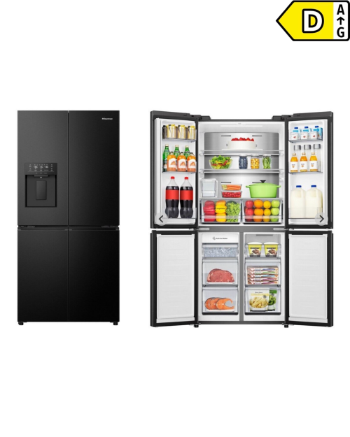 Hisense RQ5P470SYFD – Combină frigorifică French Doors, Multi Door 4 uși, 483 L, Total No Frost, My Fresh Choice, Wi-Fi, apă & gheață, Clasa D – import Germania 🇩🇪