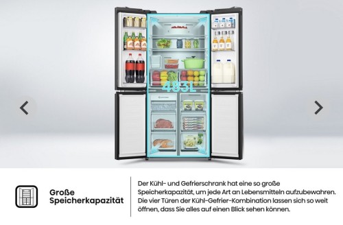 Hisense RQ5P470SYFD – Combină frigorifică French Doors, Multi Door 4 uși, 483 L, Total No Frost, My Fresh Choice, Wi-Fi, apă & gheață, Clasa D – import Germania 🇩🇪