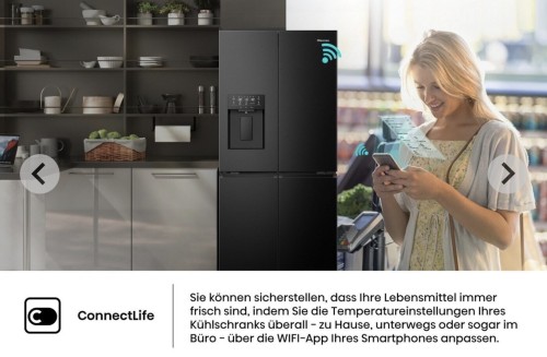 Hisense RQ5P470SYFD – Combină frigorifică French Doors, Multi Door 4 uși, 483 L, Total No Frost, My Fresh Choice, Wi-Fi, apă & gheață, Clasa D – import Germania 🇩🇪