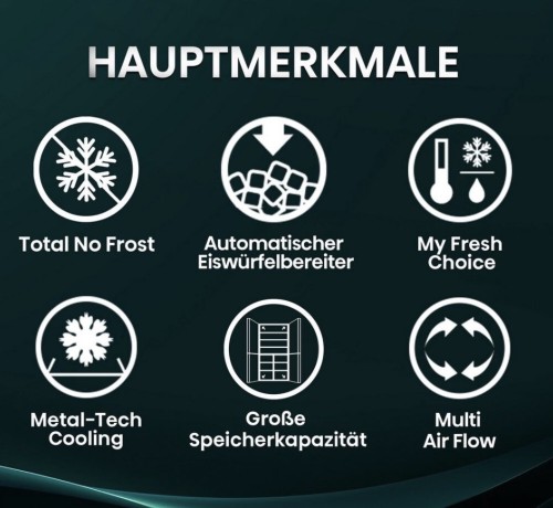 Hisense RQ5P470SYFD – Combină frigorifică French Doors, Multi Door 4 uși, 483 L, Total No Frost, My Fresh Choice, Wi-Fi, apă & gheață, Clasa D – import Germania 🇩🇪