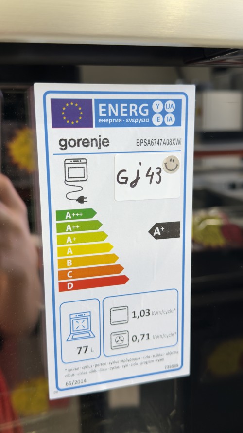 Gorenje 77L, BPSA6747A08XWI – Cuptor încorporabil 77 L, Piroliză, SteamAssist, AirFry+, Wi-Fi, Clasa A+ – import Germania 🇩🇪