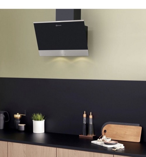 Bauknecht 60 cm, DBHVP 6.3 LM K – Hotă decorativă sticlă neagră, 3 trepte, LED, clasa B, import Germania 🇩🇪