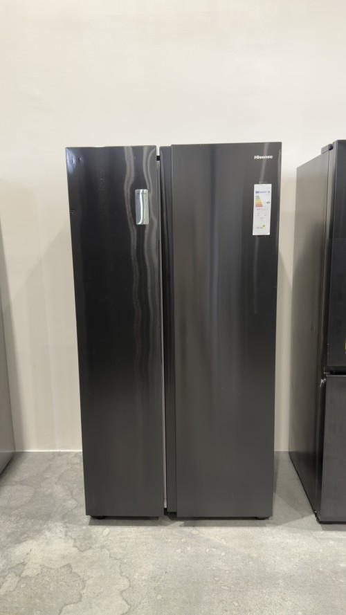 Hisense 550 L, RS711N4AFE – Frigider/Combina frigorifică Side-by-Side Total No Frost, Inverter, Freezer Convert, clasa E, Black Inox, import Germania 🇩🇪