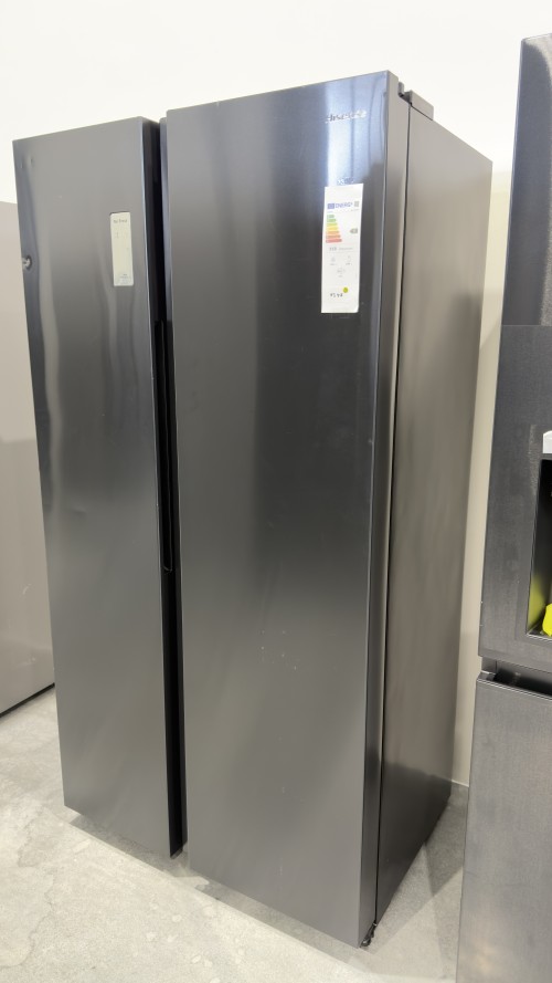 Hisense 550 L, RS711N4AFE – Frigider/Combina frigorifică Side-by-Side Total No Frost, Inverter, Freezer Convert, clasa E, Black Inox, import Germania 🇩🇪