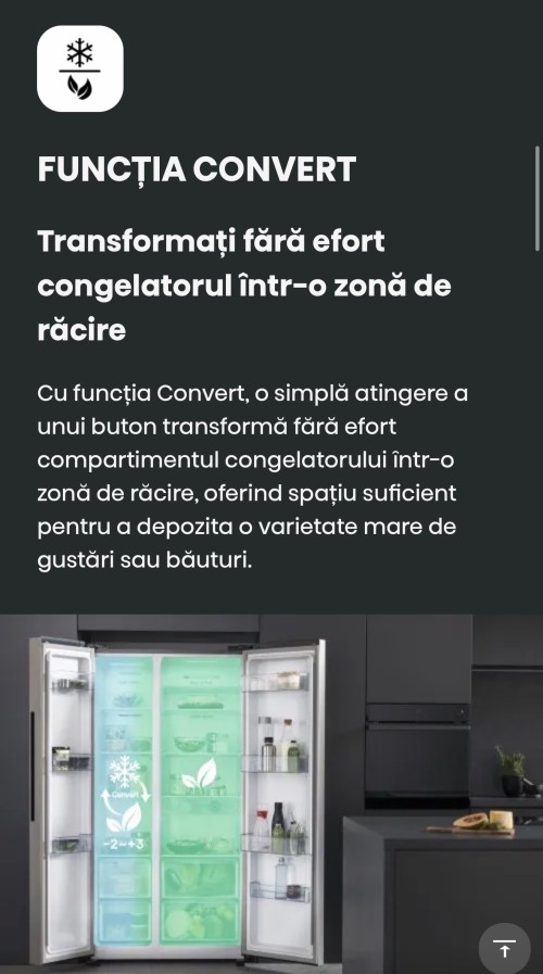 Hisense 550 L, RS711N4AFE – Frigider/Combina frigorifică Side-by-Side Total No Frost, Inverter, Freezer Convert, clasa E, Black Inox, import Germania 🇩🇪