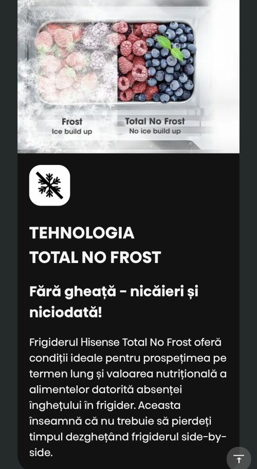 Hisense 550 L, RS711N4AFE – Frigider/Combina frigorifică Side-by-Side Total No Frost, Inverter, Freezer Convert, clasa E, Black Inox, import Germania 🇩🇪