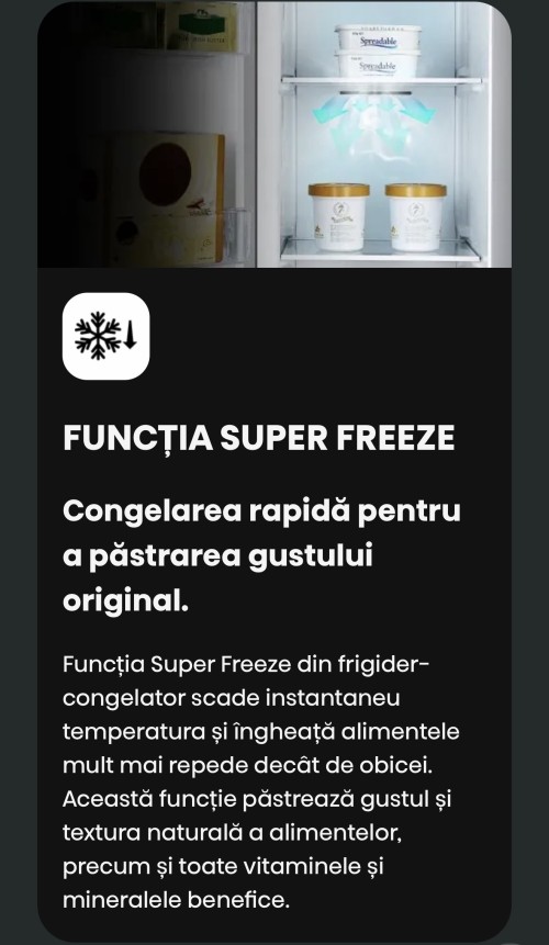 Hisense 550 L, RS711N4AFE – Frigider/Combina frigorifică Side-by-Side Total No Frost, Inverter, Freezer Convert, clasa E, Black Inox, import Germania 🇩🇪