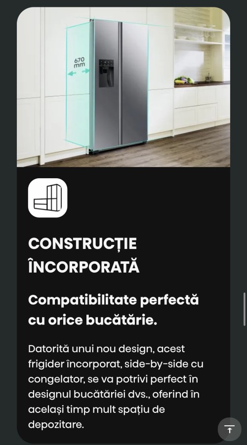 Hisense 550 L, RS711N4AFE – Frigider/Combina frigorifică Side-by-Side Total No Frost, Inverter, Freezer Convert, clasa E, Black Inox, import Germania 🇩🇪