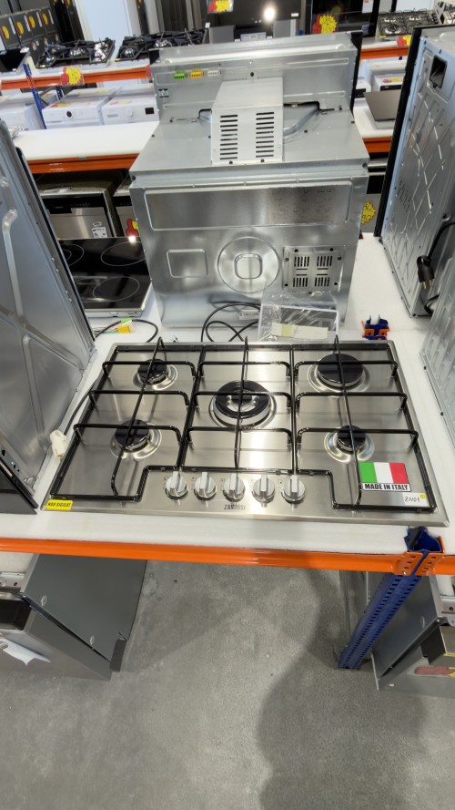 Zanussi ZGH75524XS + ZOHIE2X1 – Set plită gaz 5 arzătoare + cuptor electric 57 L, Clasa A, inox