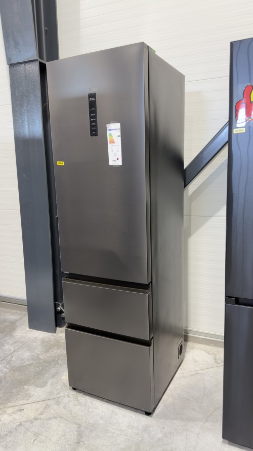 Haier 414 L, HTW5620CNMP – Combină frigorifică 3D, Clasa C, Total No Frost, Wi-Fi, Dark Inox, import Germania 🇩🇪