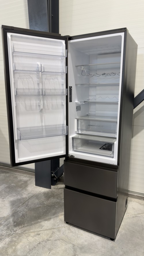Haier 414 L, HTW5620CNMP – Combină frigorifică 3D, Clasa C, Total No Frost, Wi-Fi, Dark Inox, import Germania 🇩🇪