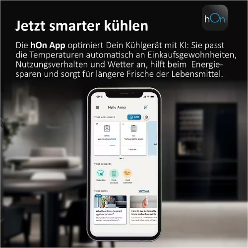 Haier 414 L, HTW5620CNMP – Combină frigorifică 3D, Clasa C, Total No Frost, Wi-Fi, Dark Inox, import Germania 🇩🇪