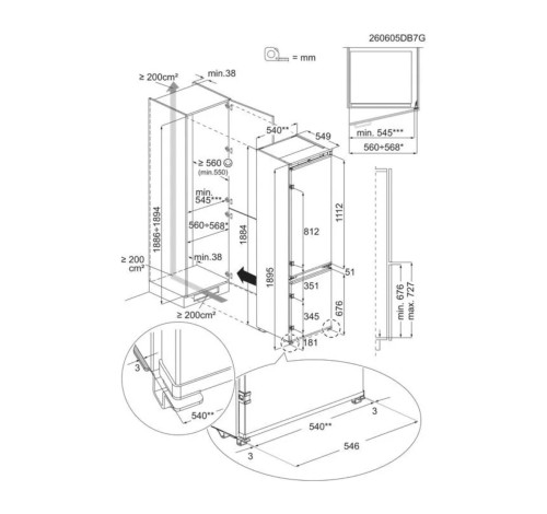 AEG 269 L, NSC6M193ES – Combină frigorifică încorporabilă Clasa E, TwinTech® NoFrost, MultiFlow, ExtraChill