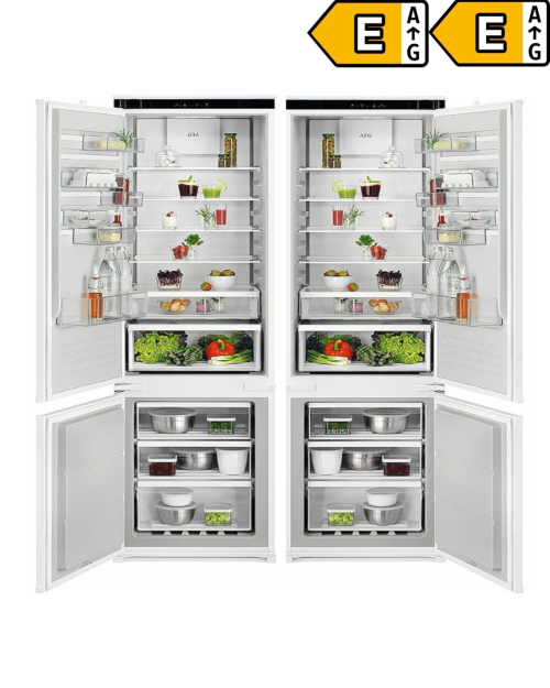 AEG 538 L, 2×, NSC6M191ES – Set combină frigorifică încorporabilă tip French Door, No Frost, Clasa E, import Germania 🇩🇪