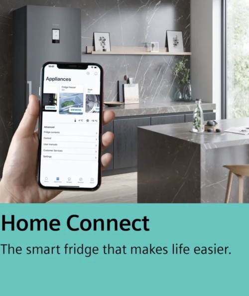 Siemens 574 L,iQ700, KF96DPXEA  – Combină frigorifică French Door, Total noFrost, dozator apă & gheață, Home Connect, Clasa E, import Germania 🇩🇪