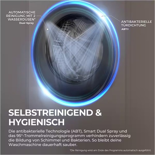 Haier⁠ 9 kg HW90-B14667TU1 – Mașină de spălat rufe Clasa A, 1400 rpm, Direct Motion, Smart AI, Wi-Fi, import Germania 🇩🇪