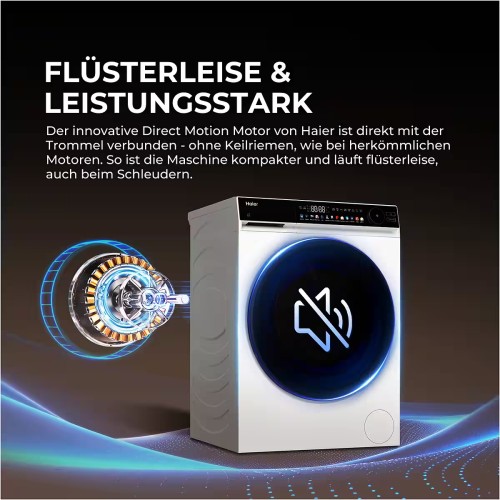 Haier⁠ 9 kg HW90-B14667TU1 – Mașină de spălat rufe Clasa A, 1400 rpm, Direct Motion, Smart AI, Wi-Fi, import Germania 🇩🇪