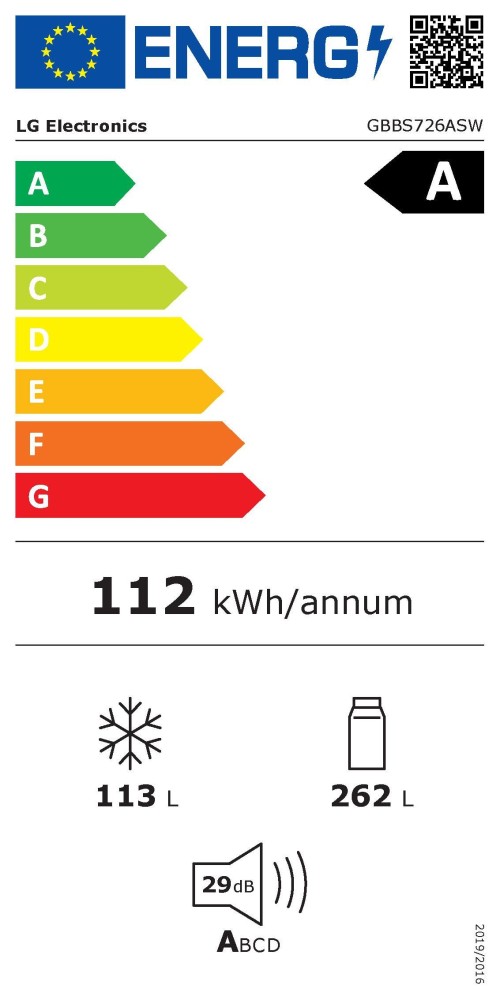 LG 375L, GBBS726ASW – combină frigorifică Total No Frost, clasa A, Wi-Fi, import Germania 🇩🇪