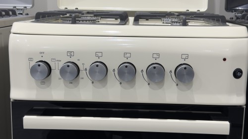 VOV 57cm, VCF5757EF-CRM – Aragaz 4 arzătoare gaz + cuptor electric ventilat 53 L, clasa A, crem