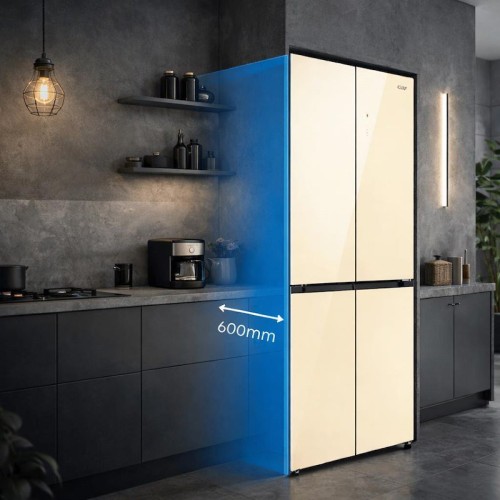 GRF 522 L SC9160931BG – combină frigorifică Cross Door 4 uși, Total No Frost, Inverter, Flex Temp -4/0/+4°C, Slot-In 60 cm, clasa E, negru mat