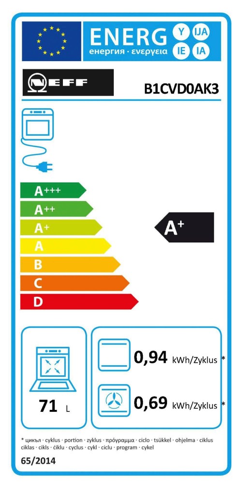 NEFF 71L, B1CVD0AK3 – Cuptor încorporabil CircoTherm®, Base Steam, clasa A+, 8 funcții