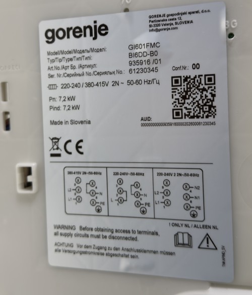 Gorenje GI601FMC – plită inducție 60 cm, 4 zone, BigZone 23 cm, PowerBoost, 7,2 kW, import Germania 🇩🇪