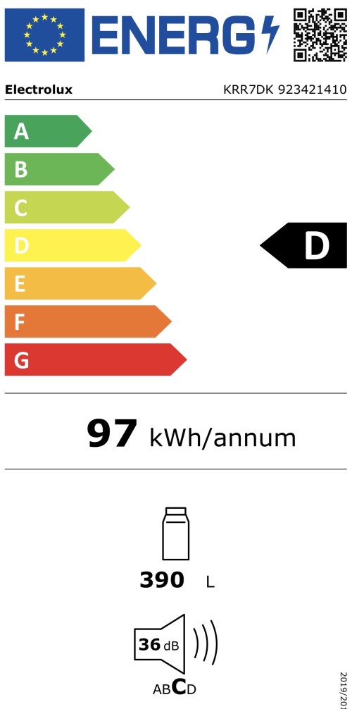 Electrolux 390 L, KRR7DK– frigider fără congelator, MultiFlow, ExtraChill, clasa D, negru mat