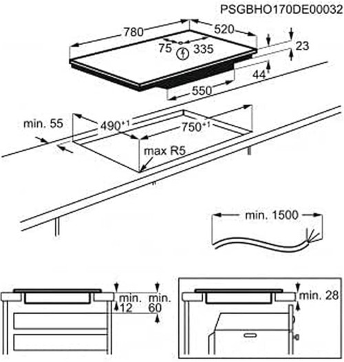 AEG 80 cm, IAE84881FB – plită inducție aeg 9000 SensePro 4 zone, SensePro®, SousVide, SenseFry, sondă wireless, TFT Color Touch, Bridge, Hob2Hood