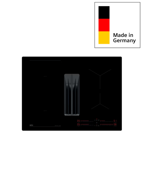 AEG 70cm, NCH74B01CB– aeg serie 6000 plită inducție + hotă integrată, 4 zone, Bridge, PowerBoost, extracție automată, A+, Made in Germany 🇩🇪