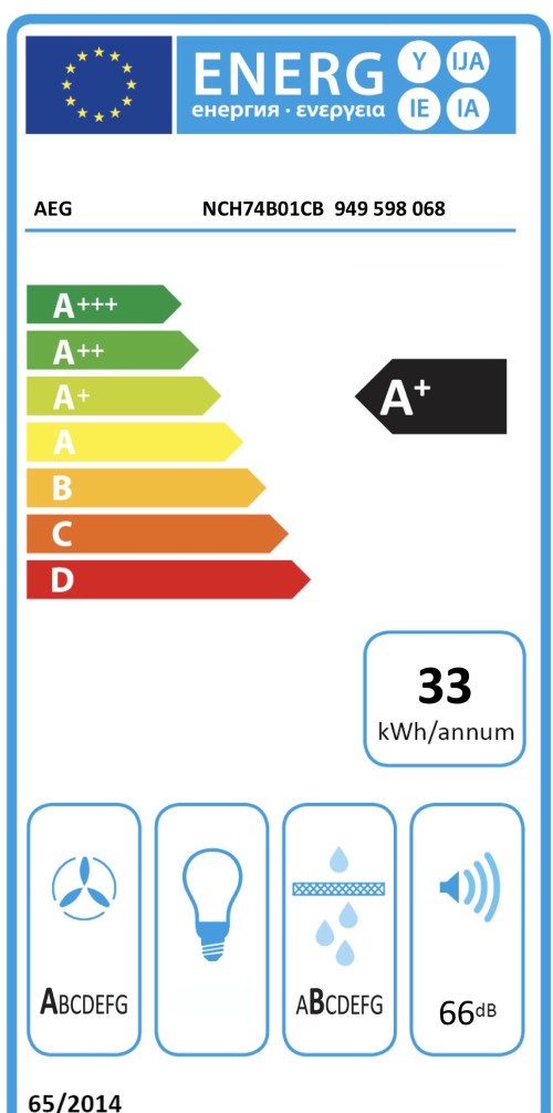 AEG 70cm, NCH74B01CB– aeg serie 6000 plită inducție + hotă integrată, 4 zone, Bridge, PowerBoost, extracție automată, A+, Made in Germany 🇩🇪