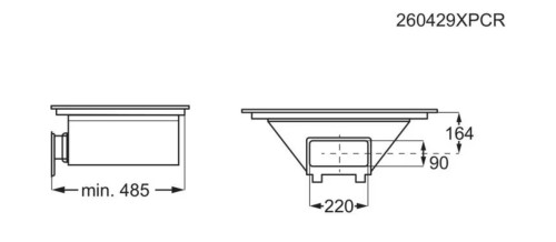 AEG 70cm, NCH74B01CB– aeg serie 6000 plită inducție + hotă integrată, 4 zone, Bridge, PowerBoost, extracție automată, A+, Made in Germany 🇩🇪